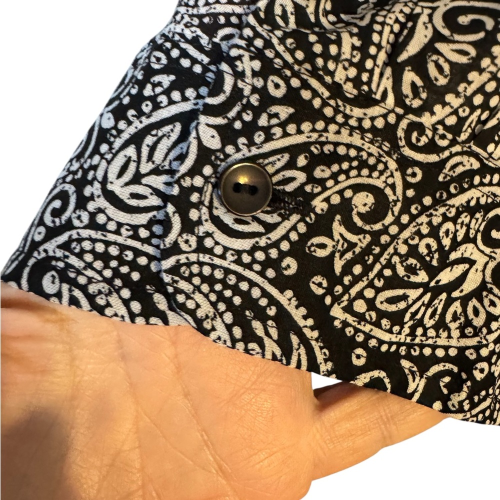 Coldwater Creek NO IRON Black/White Paisley Button Down Shirt PLUS: 3X #9 - Picture 4 of 8